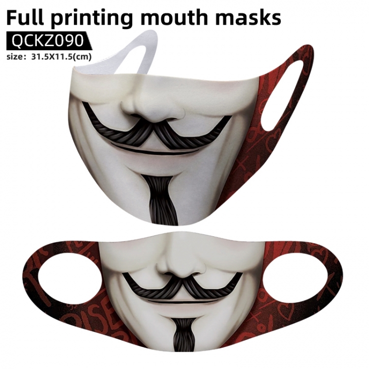 V for Vendetta full color mask 31.5X11.5cm price for 5 pcs QCKZ090