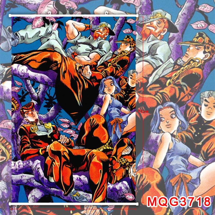 JoJos Bizarre Adventure Anime Plastic pole cloth painting Wall Scroll 60X90CMMQG3718