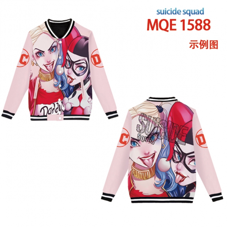 Suicide Squad Full color round neck baseball uniform coat Hoodie XS to 4XL 8 sizes MQE1588