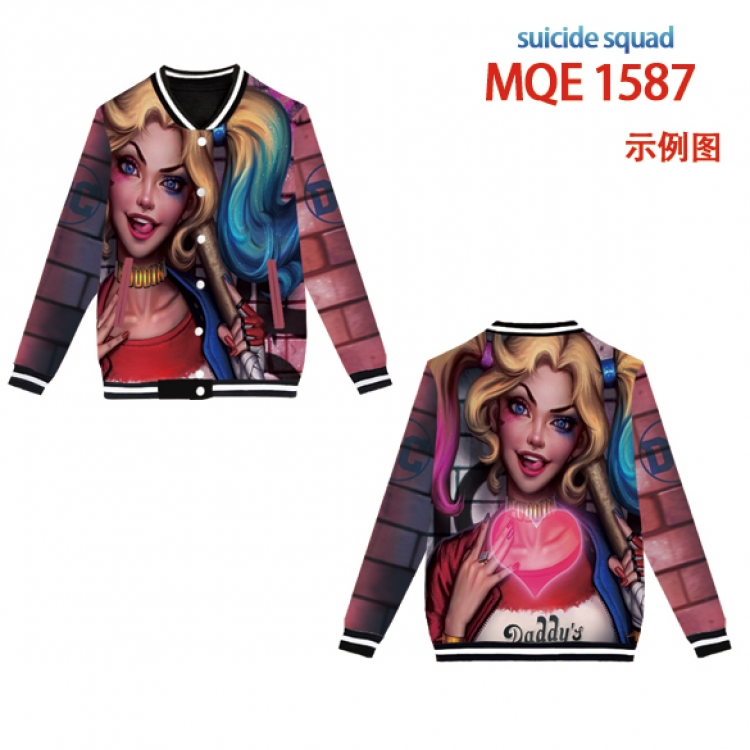 Suicide Squad Full color round neck baseball uniform coat Hoodie XS to 4XL 8 sizes MQE1587
