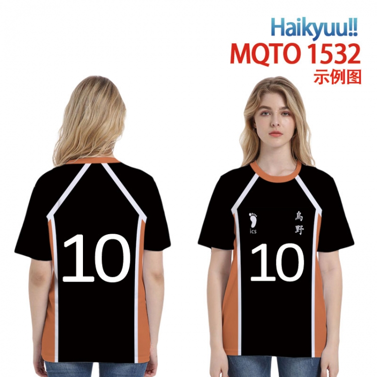 Haikyuu!! periphery 3D Full color printing flower short sleeve T-shirt 2XS-4XL, 9 sizes MQTO1532