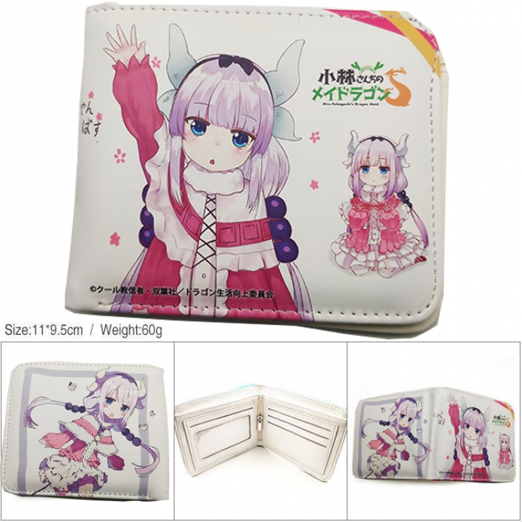 Miss Kobayashis Dragon Maid Anime color picture two fold  Short wallet 11X9.5CM 60G HK-669