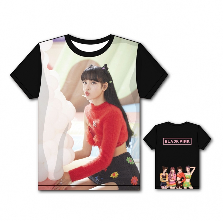 BLACK PINK Full color printing flower short sleeve T-shirt S-5XL, 8 sizes BP03