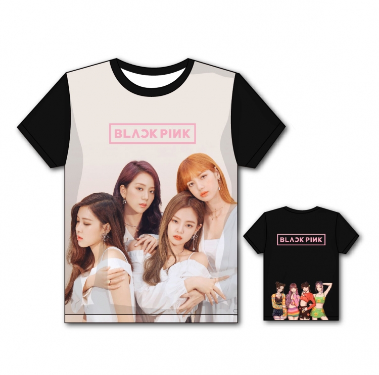 BLACK PINK Full color printing flower short sleeve T-shirt S-5XL, 8 sizes BP15