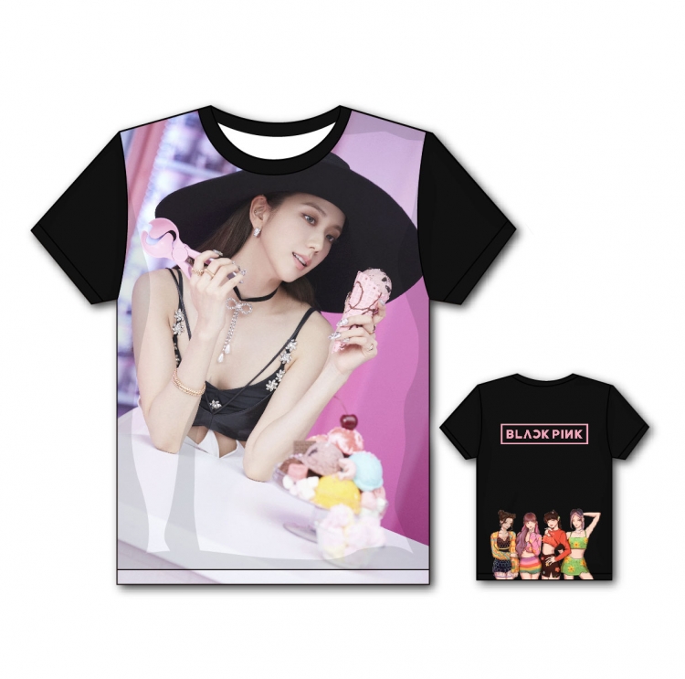 BLACK PINK Full color printing flower short sleeve T-shirt S-5XL, 8 sizes BP04