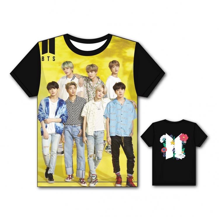 BTS Full color printing flower short sleeve T-shirt S-5XL, 8 sizes  25