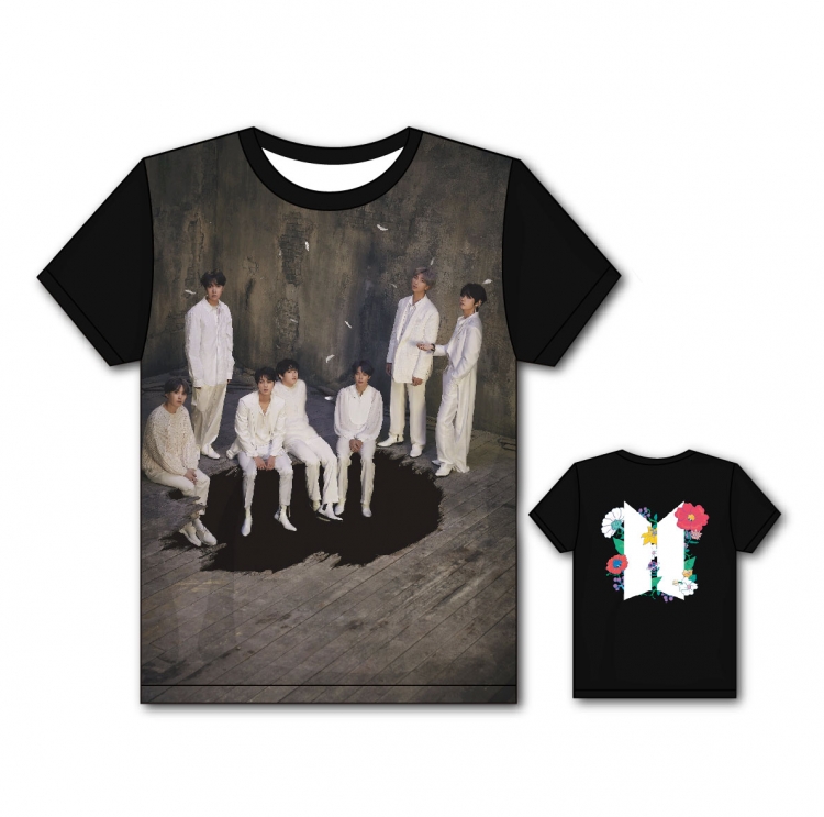 BTS Full color printing flower short sleeve T-shirt S-5XL, 8 sizes 21  G