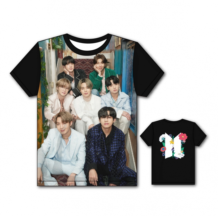 BTS Full color printing flower short sleeve T-shirt S-5XL, 8 sizes 20