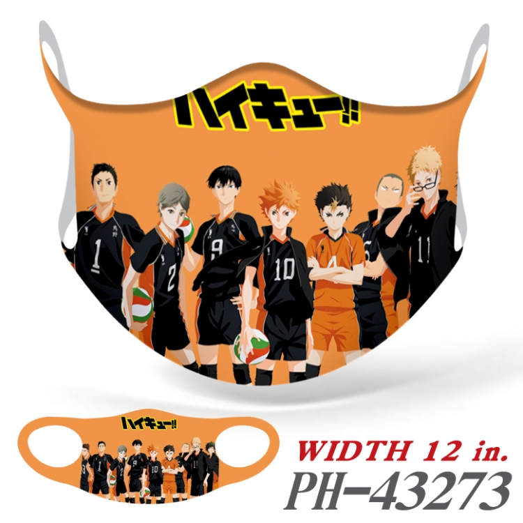 Masks Haikyuu!! Full color  Anime Ice silk   Mask   price for 5 pcs PH43273A