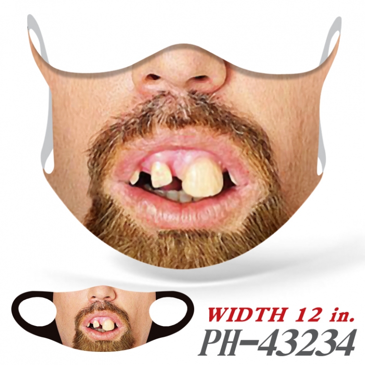 Funny mouth Full color Ice silk seamless Mask   price for 5 pcs  PH43234A