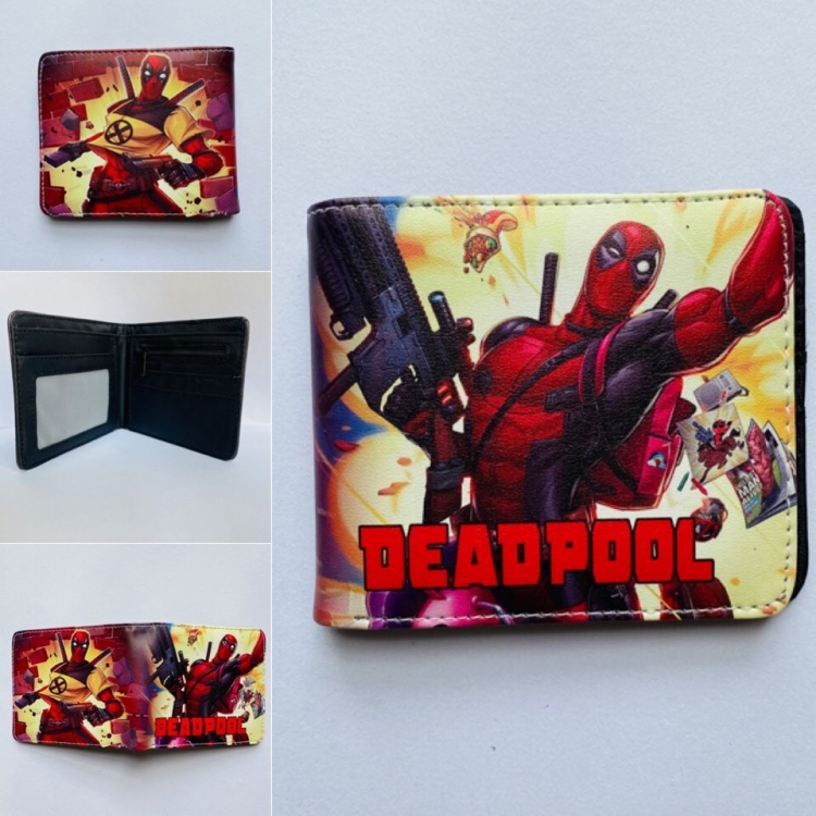 Deadpool Short color picture two fold wallet 11X9.5CM 60G