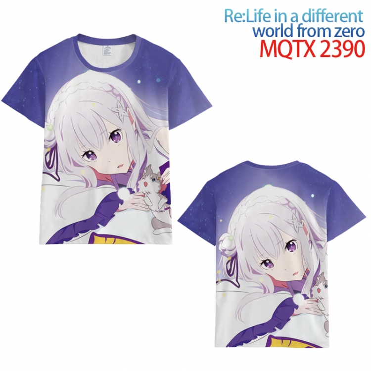 Re:Zero kara Hajimeru Isekai Seikatsu Full color printing flower short sleeve T-shirt S-5XL, 8 sizes MQTX2390
