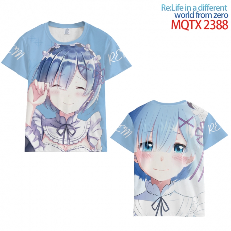 Re:Zero kara Hajimeru Isekai Seikatsu  Full color printing flower short sleeve T-shirt S-5XL, 8 sizes MQTX2388