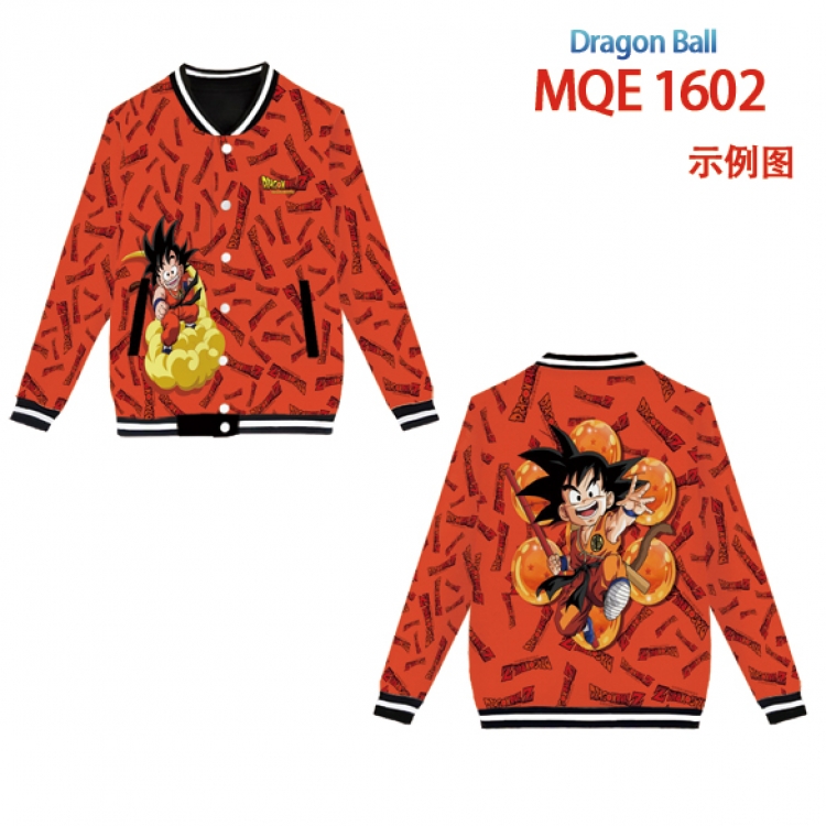 DRAGON BALL Full color round neck baseball uniform coat Hoodie XS to 4XL 8 sizes MQE1602