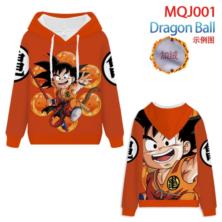 DRAGON BALL Full Color Patch velvet pocket Sweatshirt Hoodie EUR SIZE 9 sizes from XXS to XXXXL MQJ027