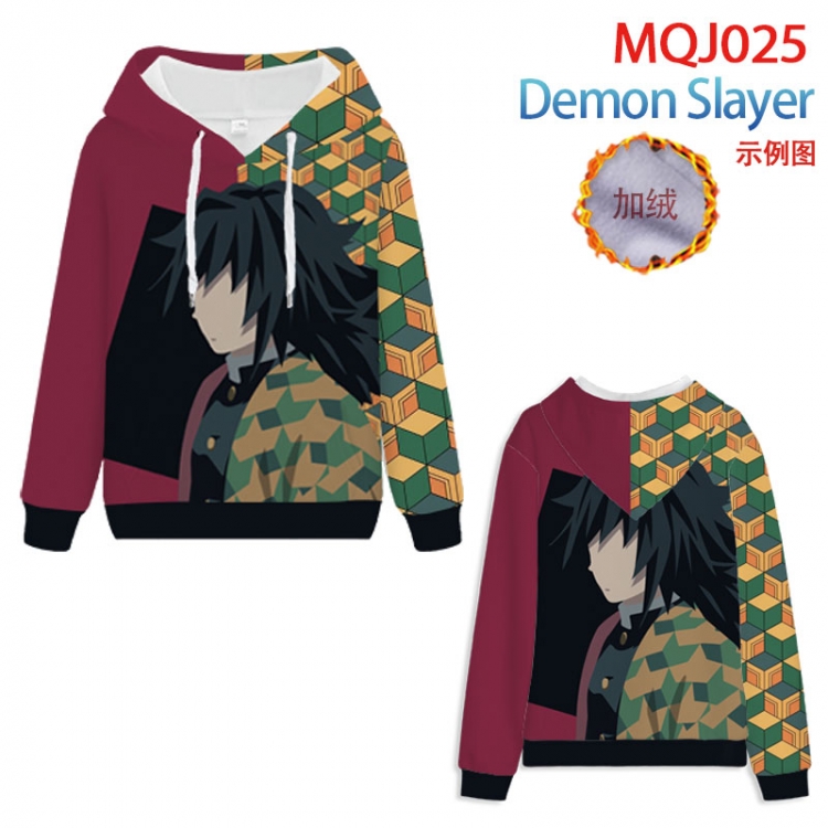 Demon Slayer Kimets Full Color Patch velvet pocket Sweatshirt Hoodie EUR SIZE 9 sizes from XXS to XXXXL MQJ025