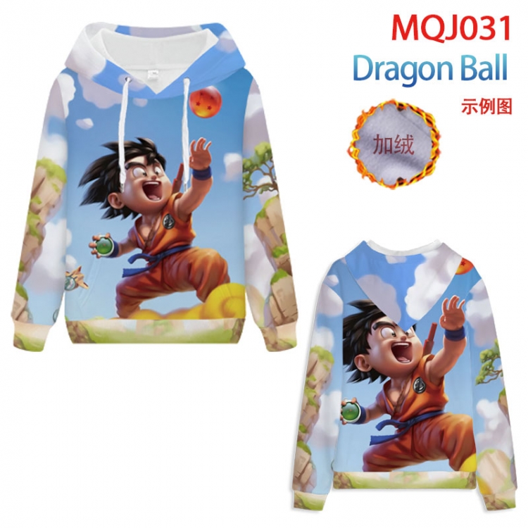 DRAGON BALL Full Color Patch velvet pocket Sweatshirt Hoodie EUR SIZE 9 sizes from XXS to XXXXL MQJ031