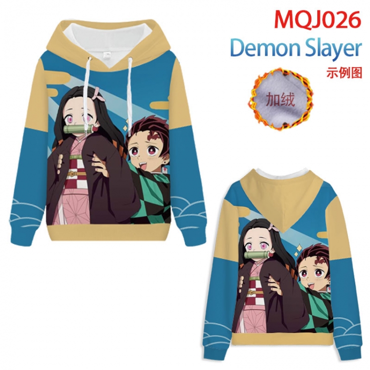 Demon Slayer Kimets Full Color Patch velvet pocket Sweatshirt Hoodie EUR SIZE 9 sizes from XXS to XXXXL MQJ026