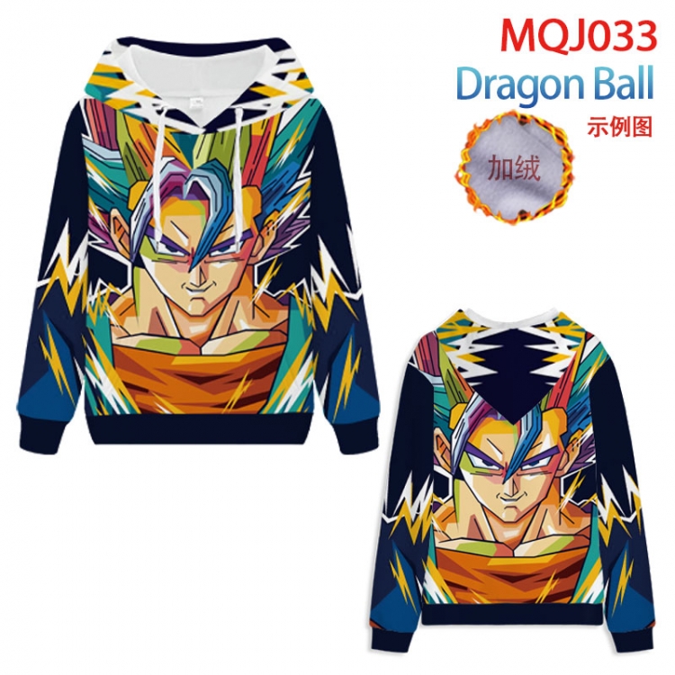 DRAGON BALL Full Color Patch velvet pocket Sweatshirt Hoodie EUR SIZE 9 sizes from XXS to XXXXL MQJ033