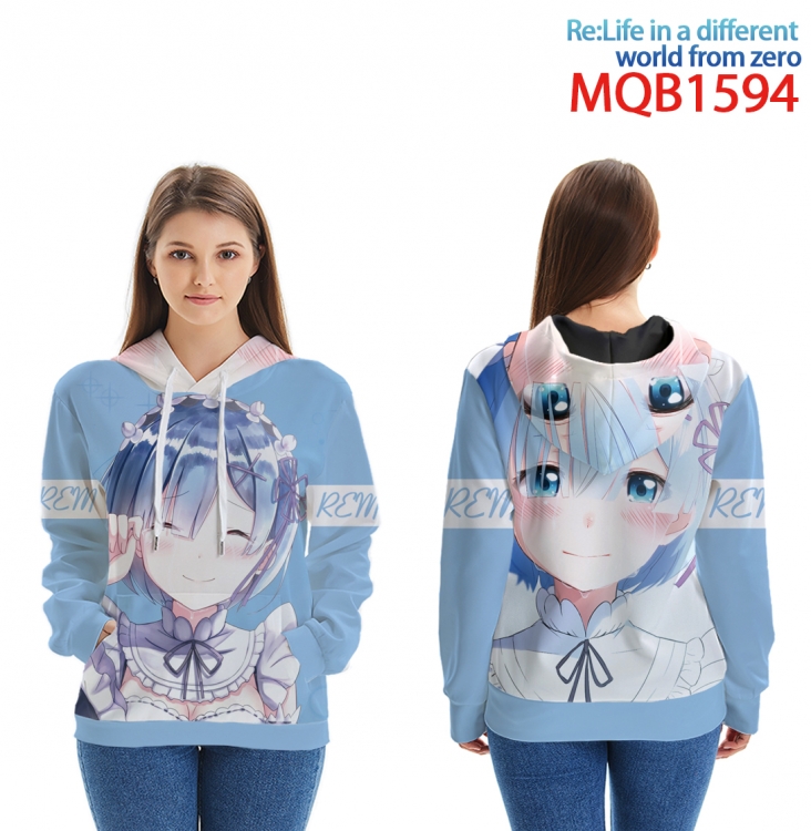 Re:Zero kara Hajimeru Isekai Seikatsu Full Color Patch pocket Sweatshirt Hoodie 8 sizes from  XS to XXXXL MQB1