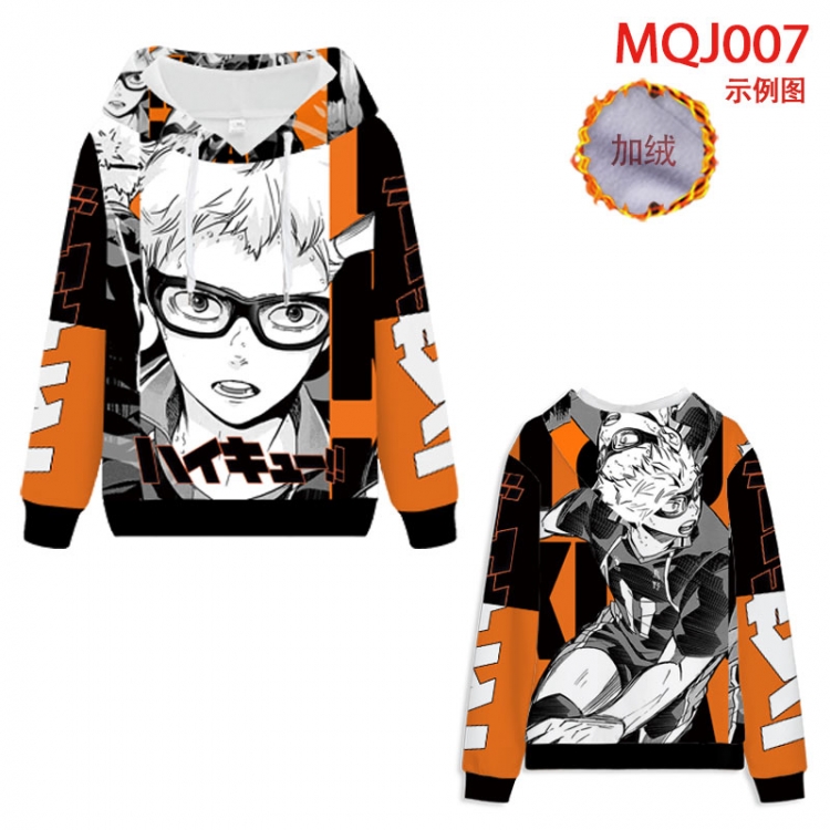 Haikyuu!! Full Color Patch velvet pocket Sweatshirt Hoodie EUR SIZE 9 sizes from XXS to XXXXL MQJ007