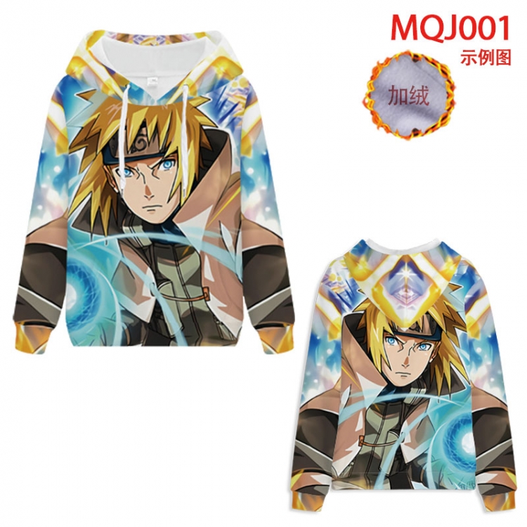 Naruto Full Color Patch velvet pocket Sweatshirt Hoodie EUR SIZE 9 sizes from XXS to XXXXL MQJ001