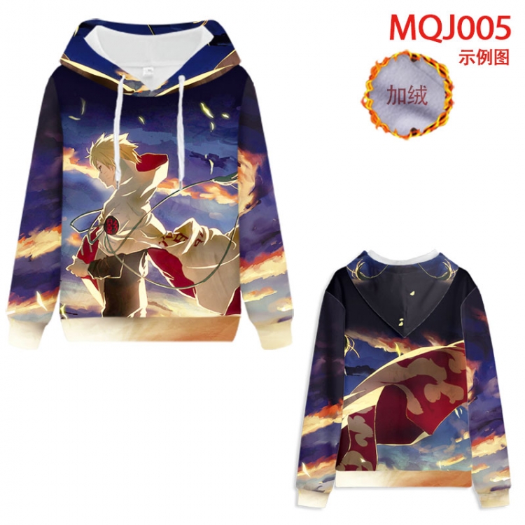 Naruto Full Color Patch velvet pocket Sweatshirt Hoodie EUR SIZE 9 sizes from XXS to XXXXL MQJ005