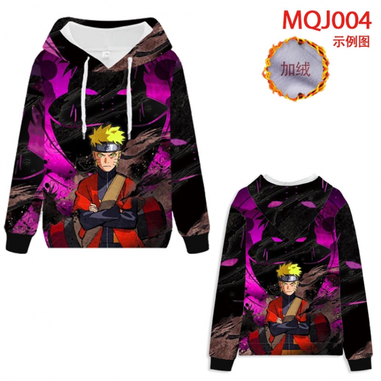 Naruto Full Color Patch velvet pocket Sweatshirt Hoodie EUR SIZE 9 sizes from XXS to XXXXL MQJ004