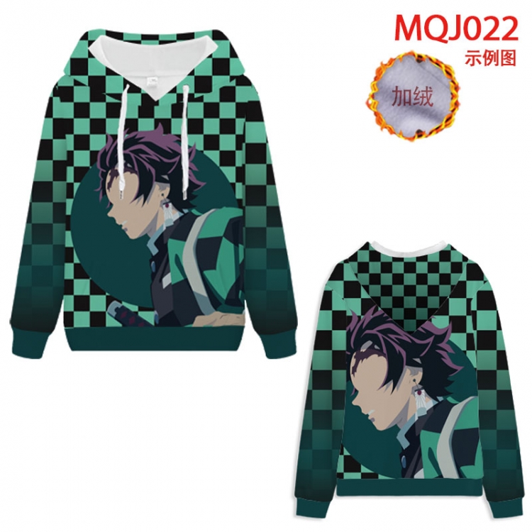 Demon Slayer Kimets Full Color Patch velvet pocket Sweatshirt Hoodie EUR SIZE 9 sizes from XXS to XXXXL MQJ022