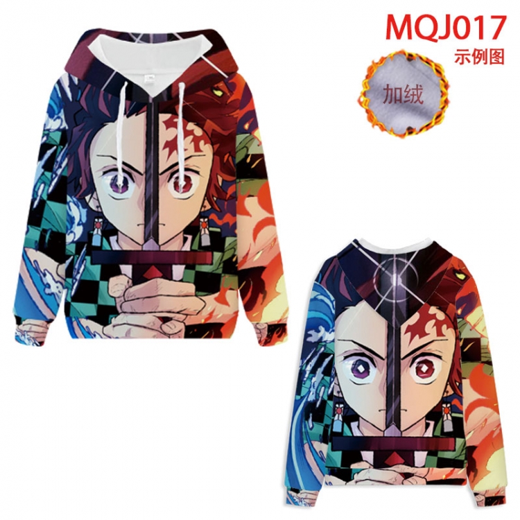 Demon Slayer Kimets Full Color Patch velvet pocket Sweatshirt Hoodie EUR SIZE 9 sizes from XXS to XXXXL MQJ017