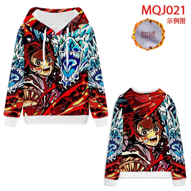 Demon Slayer Kimets Full Color Patch velvet pocket Sweatshirt Hoodie EUR SIZE 9 sizes from XXS to XXXXL MQJ021