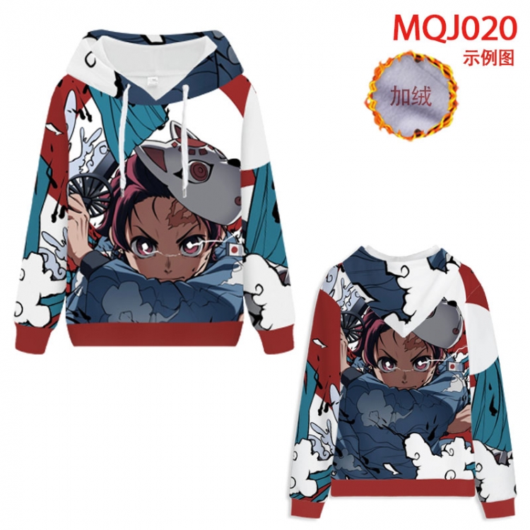 Demon Slayer Kimets Full Color Patch velvet pocket Sweatshirt Hoodie EUR SIZE 9 sizes from XXS to XXXXL MQJ020