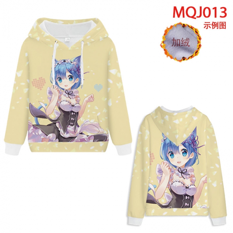 Re:Zero kara Hajimeru Isekai Seikatsu Full Color Patch velvet pocket Sweatshirt Hoodie EUR SIZE 9 sizes from XXS to XXXX