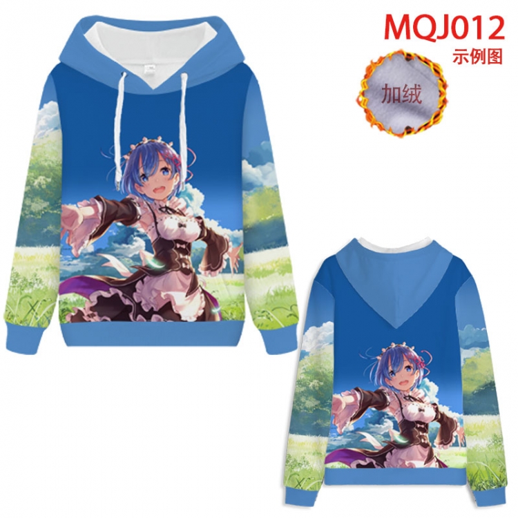 Re:Zero kara Hajimeru Isekai Seikatsu Full Color Patch velvet pocket Sweatshirt Hoodie EUR SIZE 9 sizes from XXS to XXXX