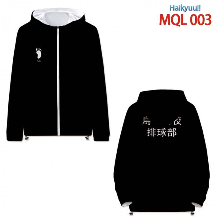 Haikyuu!!  Anime full color jacket hooded zipper trench coat S-4XL 7size  MQL 003