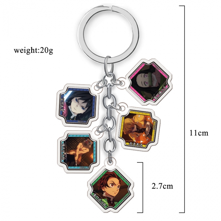 Demon Slayer Kimets Anime acrylic keychain price for 5 pcs  A155