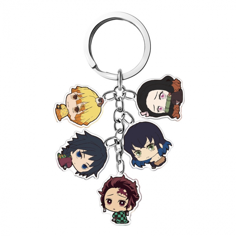 Demon Slayer Kimets Anime acrylic keychain price for 5 pcs  A174