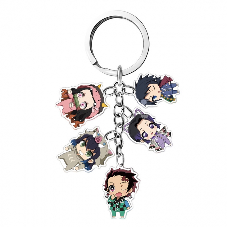 Demon Slayer Kimets Anime acrylic keychain price for 5 pcs  A177