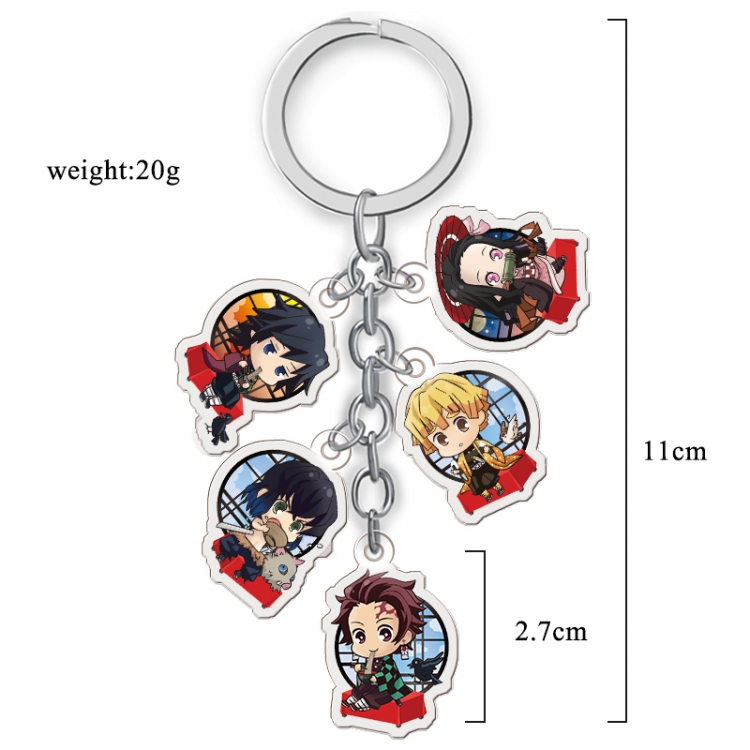 Demon Slayer Kimets Anime acrylic keychain price for 5 pcs  A152