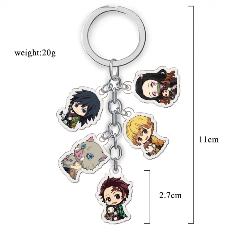 Demon Slayer Kimets Anime acrylic keychain price for 5 pcs  A134