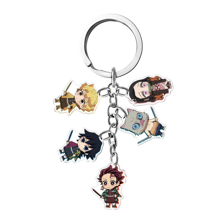 Demon Slayer Kimets Anime acrylic keychain price for 5 pcs  A171