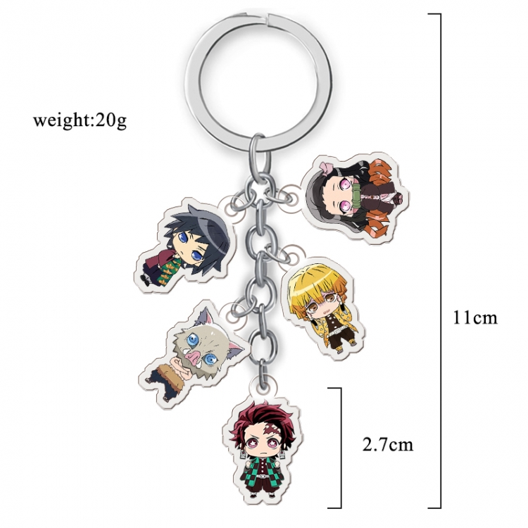 Demon Slayer Kimets Anime acrylic keychain price for 5 pcs  A137