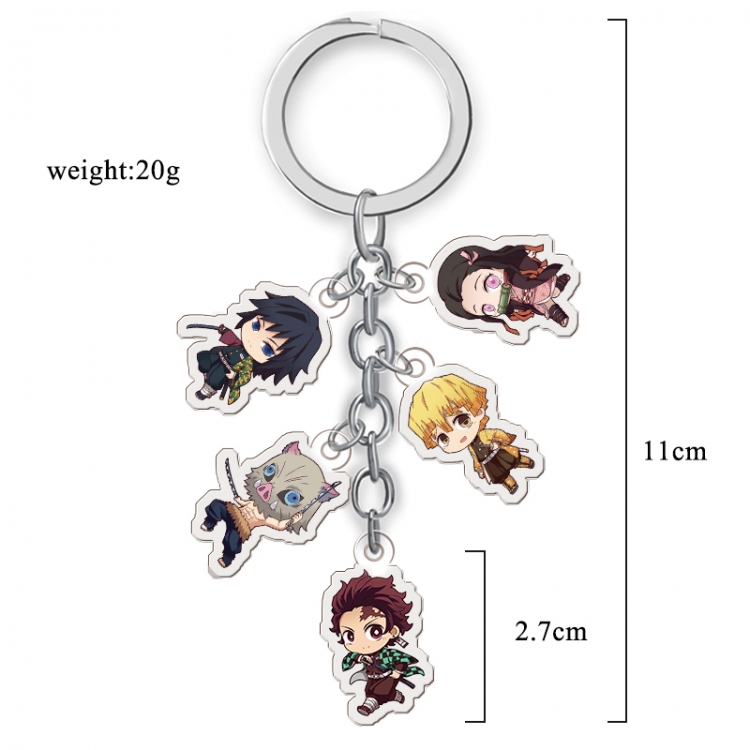 Demon Slayer Kimets Anime acrylic keychain price for 5 pcs  A118