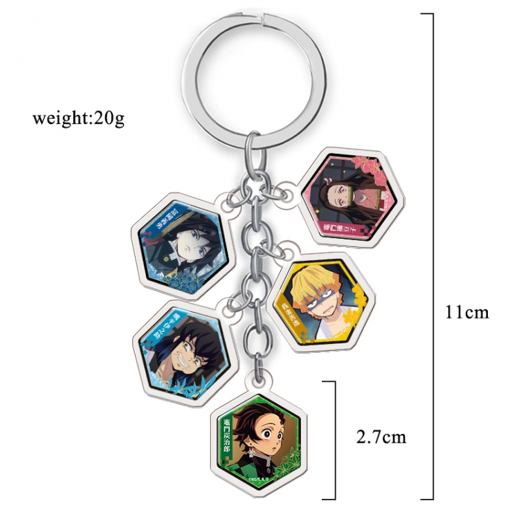 Demon Slayer Kimets Anime acrylic keychain price for 5 pcs  A153