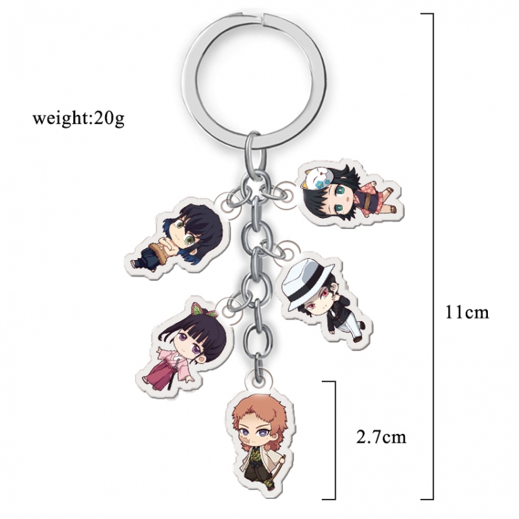 Demon Slayer Kimets Anime acrylic keychain price for 5 pcs  A136