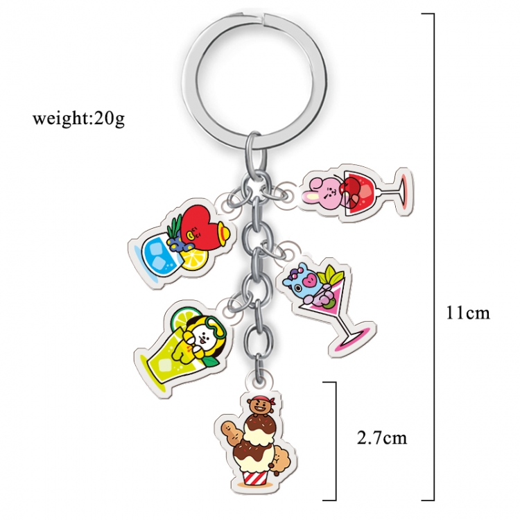 BTS Anime acrylic keychain price for 5 pcs A139