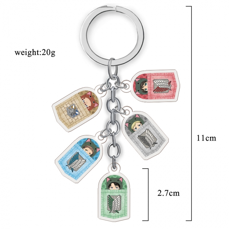 Shingeki no Kyojin Anime acrylic keychain price for 5 pcs A126