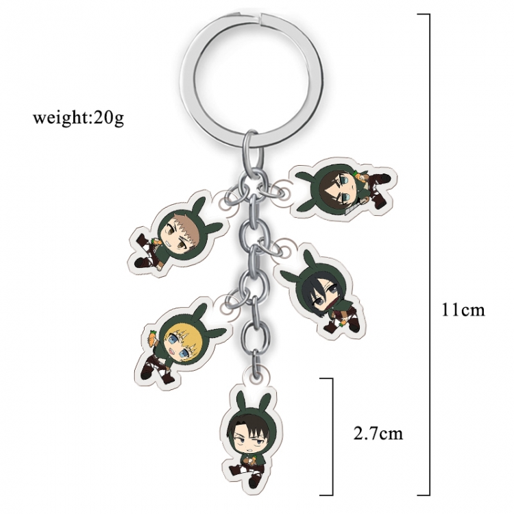 Shingeki no Kyojin Anime acrylic keychain price for 5 pcs A132