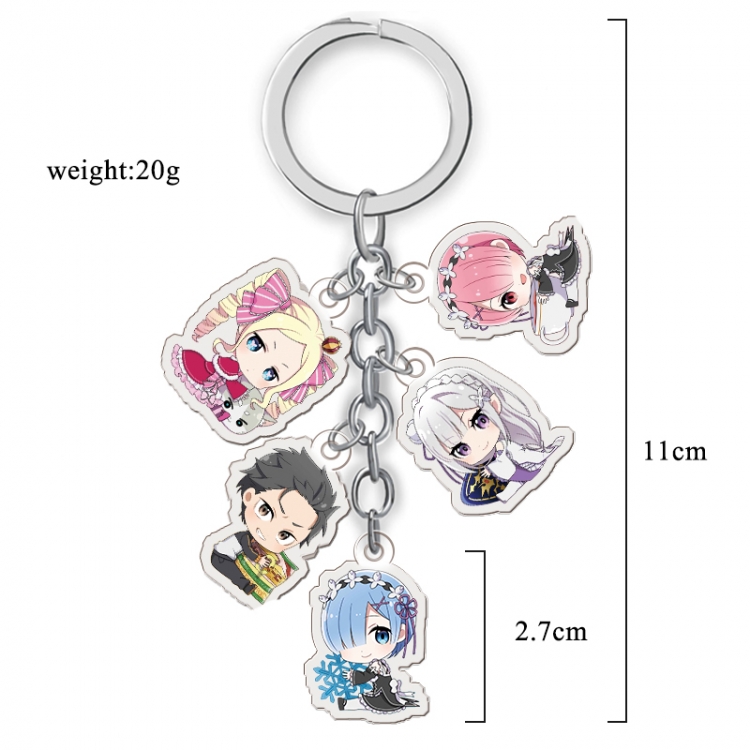 Re:Zero kara Hajimeru Isekai Seikatsu Black clover Anime acrylic keychain price for 5 pcs A101