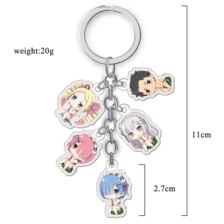 Re:Zero kara Hajimeru Isekai Seikatsu   Anime acrylic keychain price for 5 pcs A102